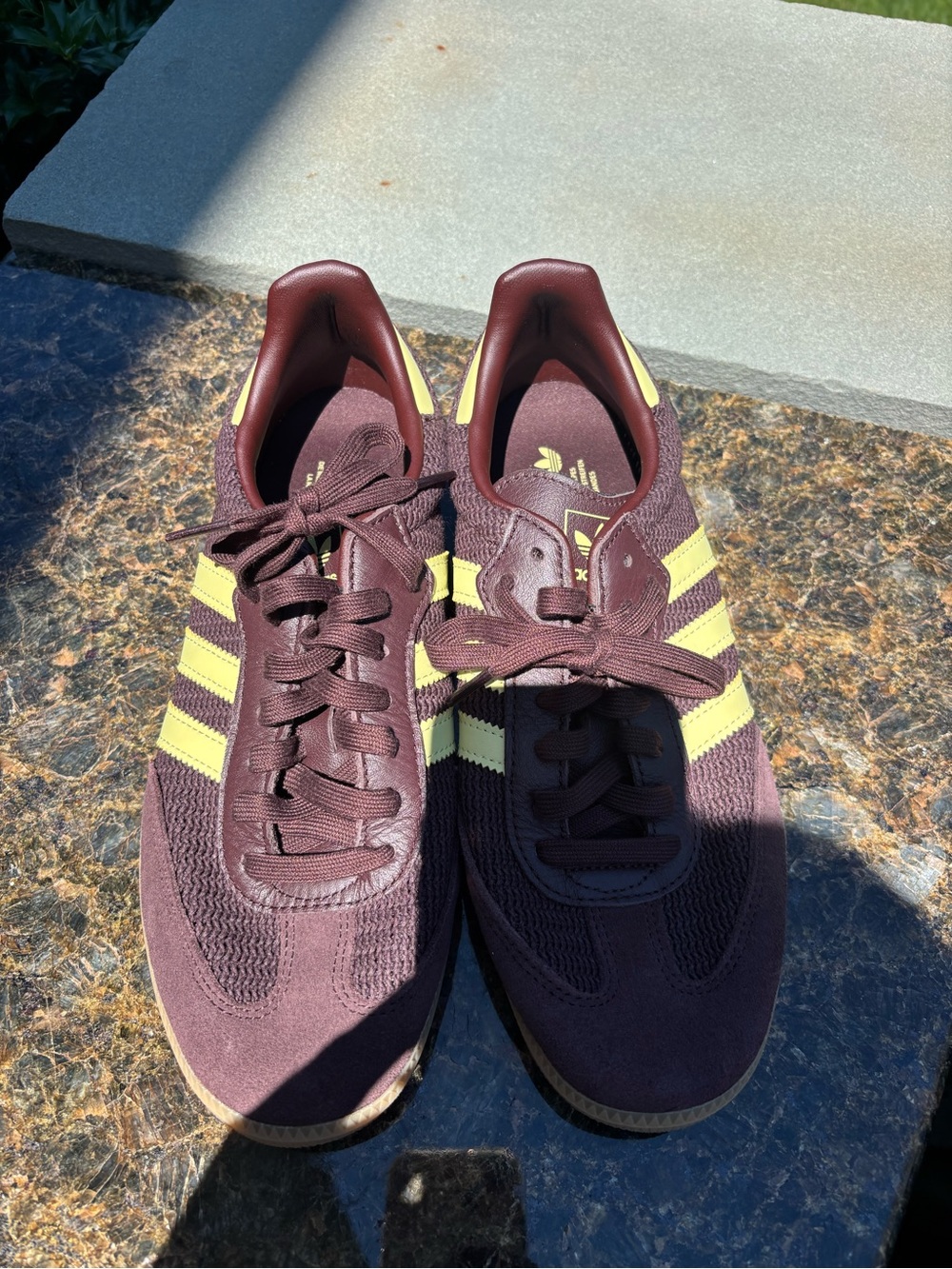 Adidas Women's Samba OG Shoes In Crocheted Shadow Brown & Powder Yellow size 10 - Picture 3 of 8